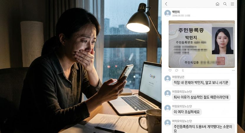 "민증 사진이 인터넷에 떠돌아요"…퇴사 후 시작된 2차 가해 지옥 기사 관련이미지