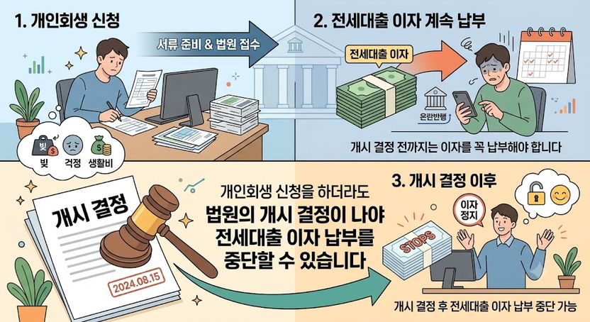 개인회생 신청하면 전세대출 이자, 바로 안 내도 될까? 기사 관련이미지