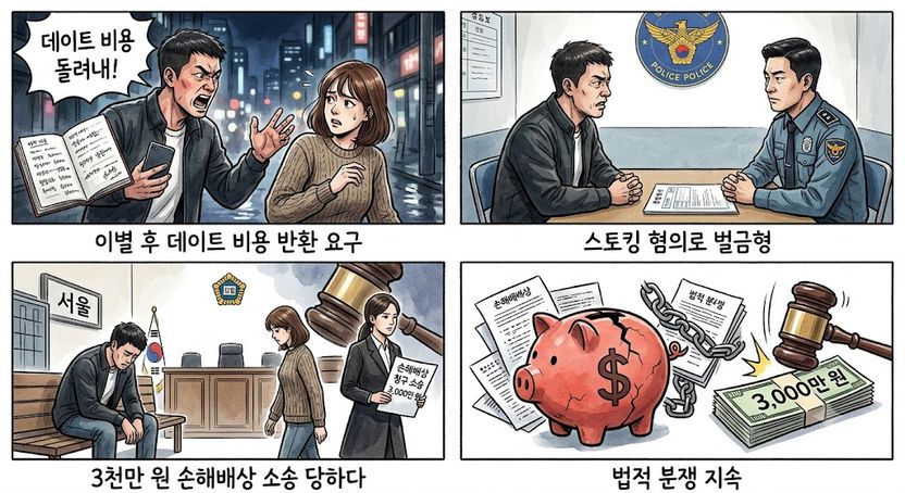 데이트 비용 다 냈는데, 이별 후 스토킹 벌금에 3천만원 소송까지? 기사 관련이미지