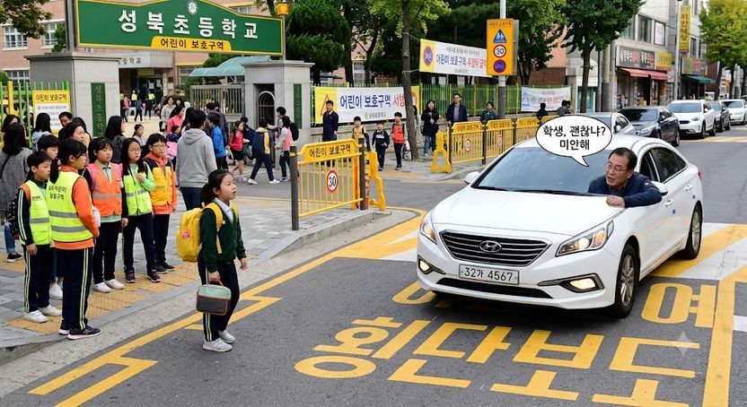 스쿨존서 학생 스치고 “괜찮냐” 물었는데…뺑소니로 면허취소 될 수 있나요? 기사 관련이미지