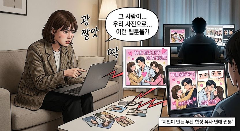 지인 사진으로 AI ‘연애 웹툰’ 만들어 올린 친구…우리끼리만 알아봐도 처벌될까? 기사 관련이미지