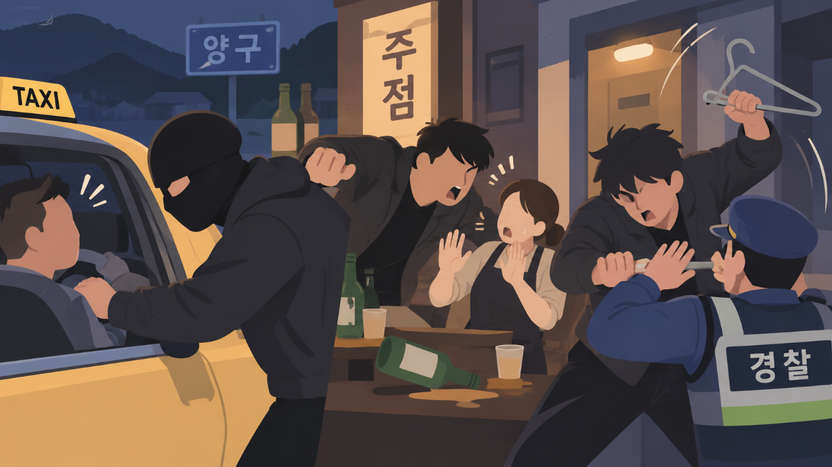 복면 난동에 경찰 폭행까지…‘양구 상습 주폭’ 항소심서 징역 1년 10개월 기사 관련이미지
