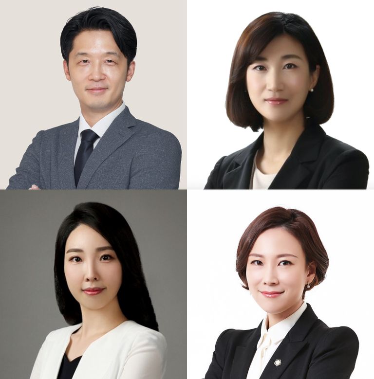 왼쪽 위부터 시계방향으로 '정현 법률사무소'의 송인욱 변호사, '법률사무소 람'의 김정민 변호사, '법무법인 태일' 최재윤 변호사, '법률사무소 온길' 최진원 변호사 /로톡DB