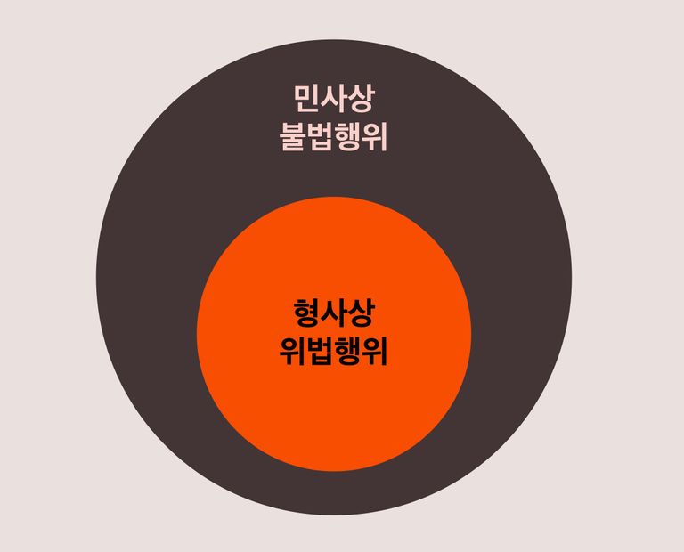 형사재판과 민사재판이 어떤 행위를 바라보는 관점이 다르기 때문에 발생한다. /그래픽=엄보운 기자