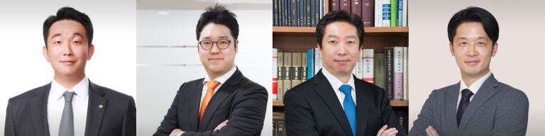 '법률사무소 파운더스'의 하진규 변호사, '법무법인 윈스'의 허왕 변호사, '법무법인 인화'의 방정환 변호사, '정현 법률사무소'의 송인욱 변호사. /로톡 DB