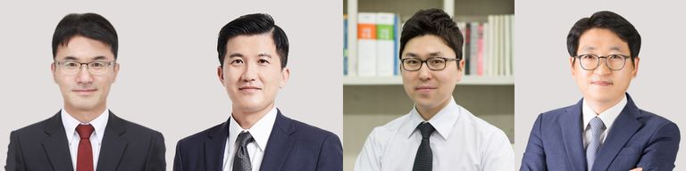 '법무법인 가족'의 고영남 변호사, '법무법인 초석'의 김정수 변호사, '변호사 황성현 법률사무소'의 황성현 변호사, '변호사박생환법률사무소'의 박생환 변호사. /로톡DB