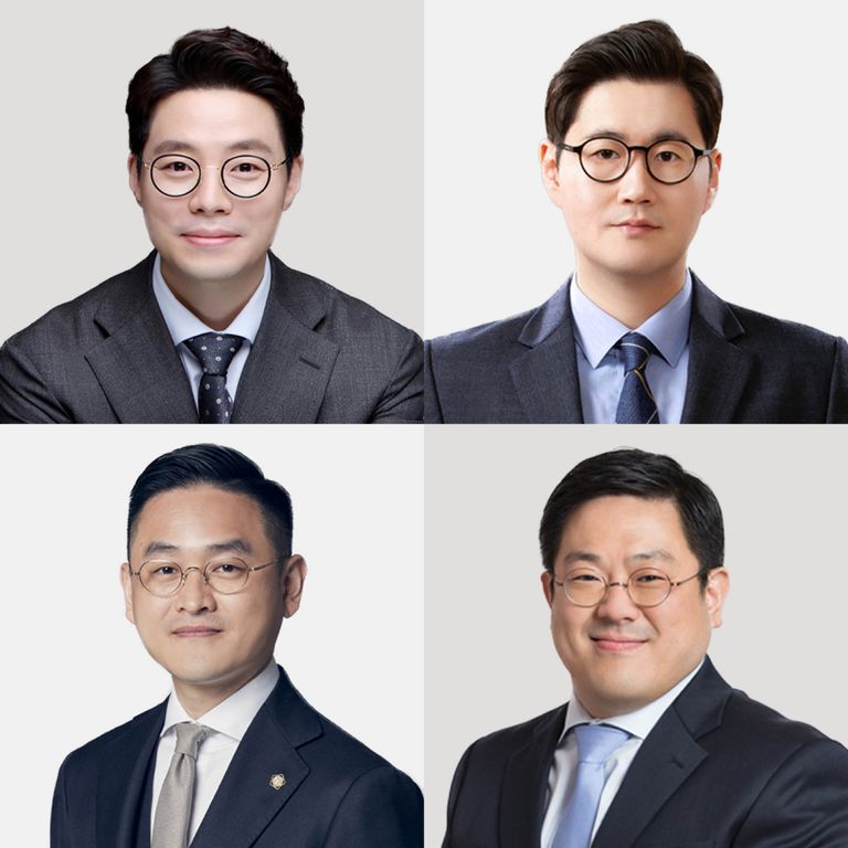 (왼쪽부터 시계방향으로)법률사무소 덕률의 이광웅 변호사, 법무법인 현성의 안성준 변호사, 법무법인 다움의 이성준 변호사, 법무법인(유한) 동인의 신동협 변호사. /로톡DB