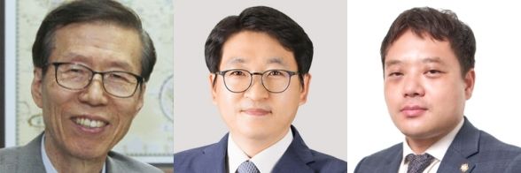 '한반도인권과통일을위한변호사모임'의 김태훈 변호사, '변호사 박생환 법률사무소'의 박생환 변호사, '법률사무소 헤아림'의 우인식 변호사. /